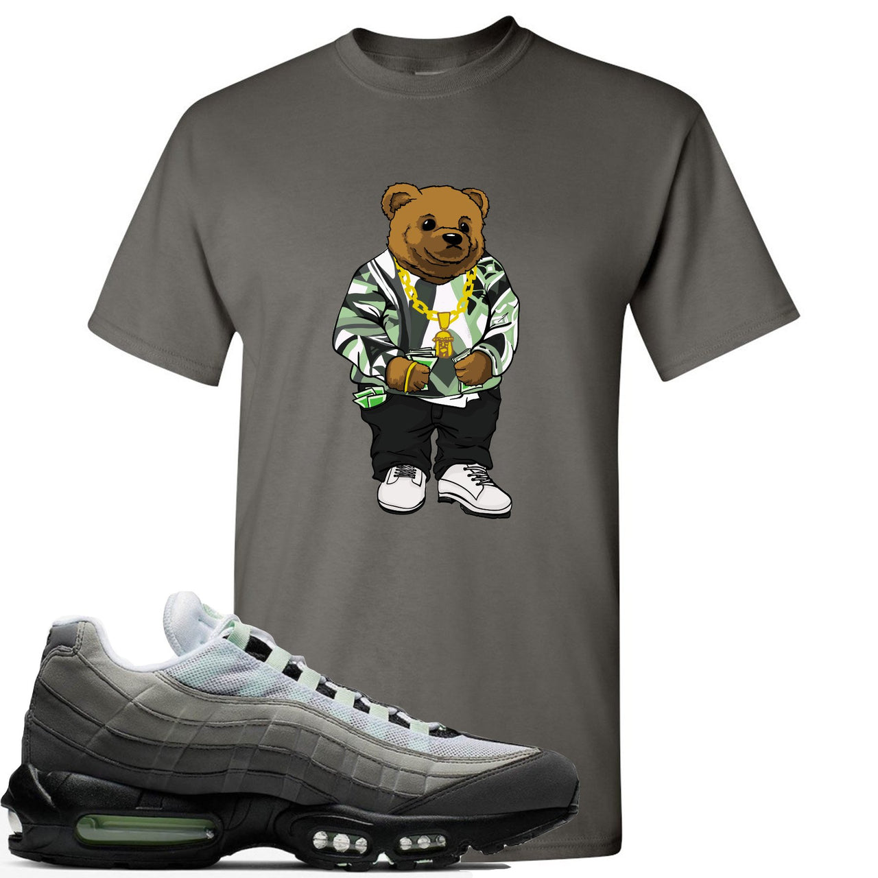 Fresh Mint 95s T Shirt | Sweater Bear, Charcoal