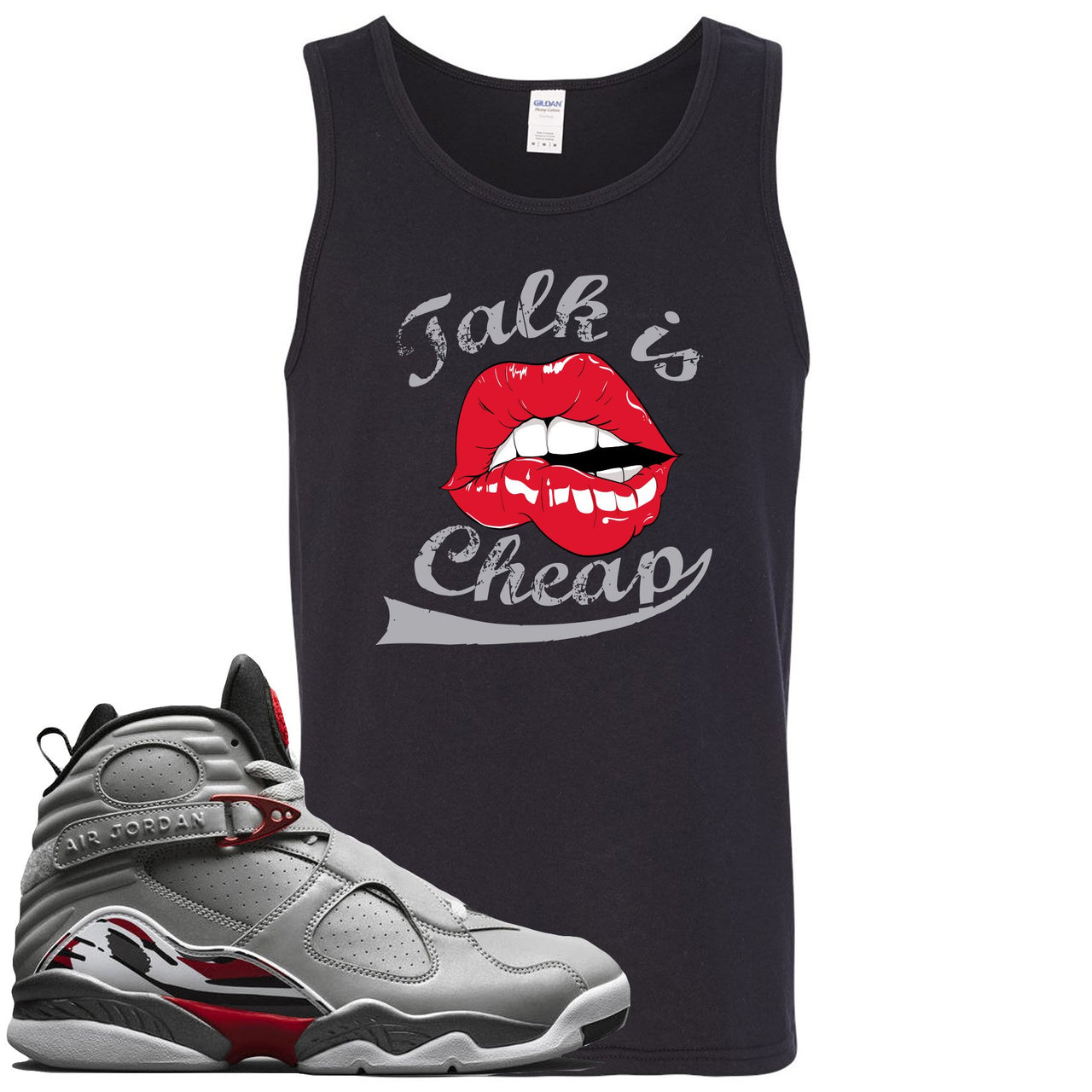 Reflections of a Champion 8s Mens Tank Top | Talking Lips, Black