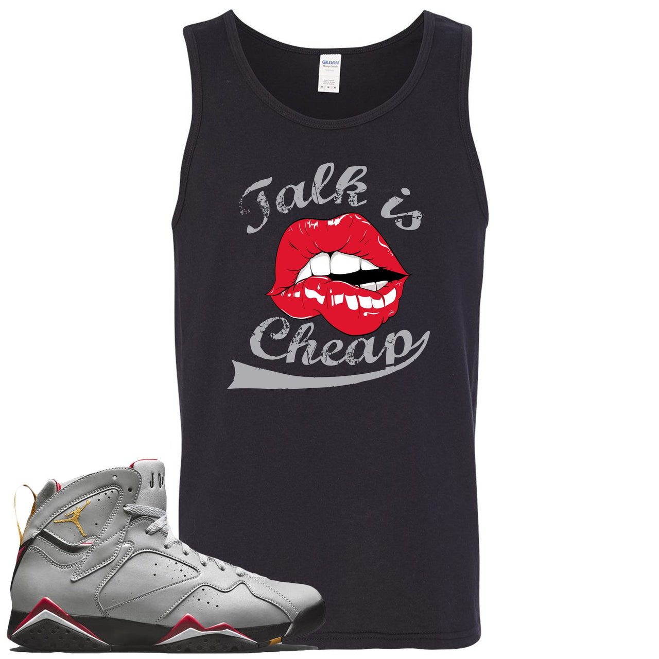 Reflections of a Champion 7s Mens Tank Top | Talking Lips, Black