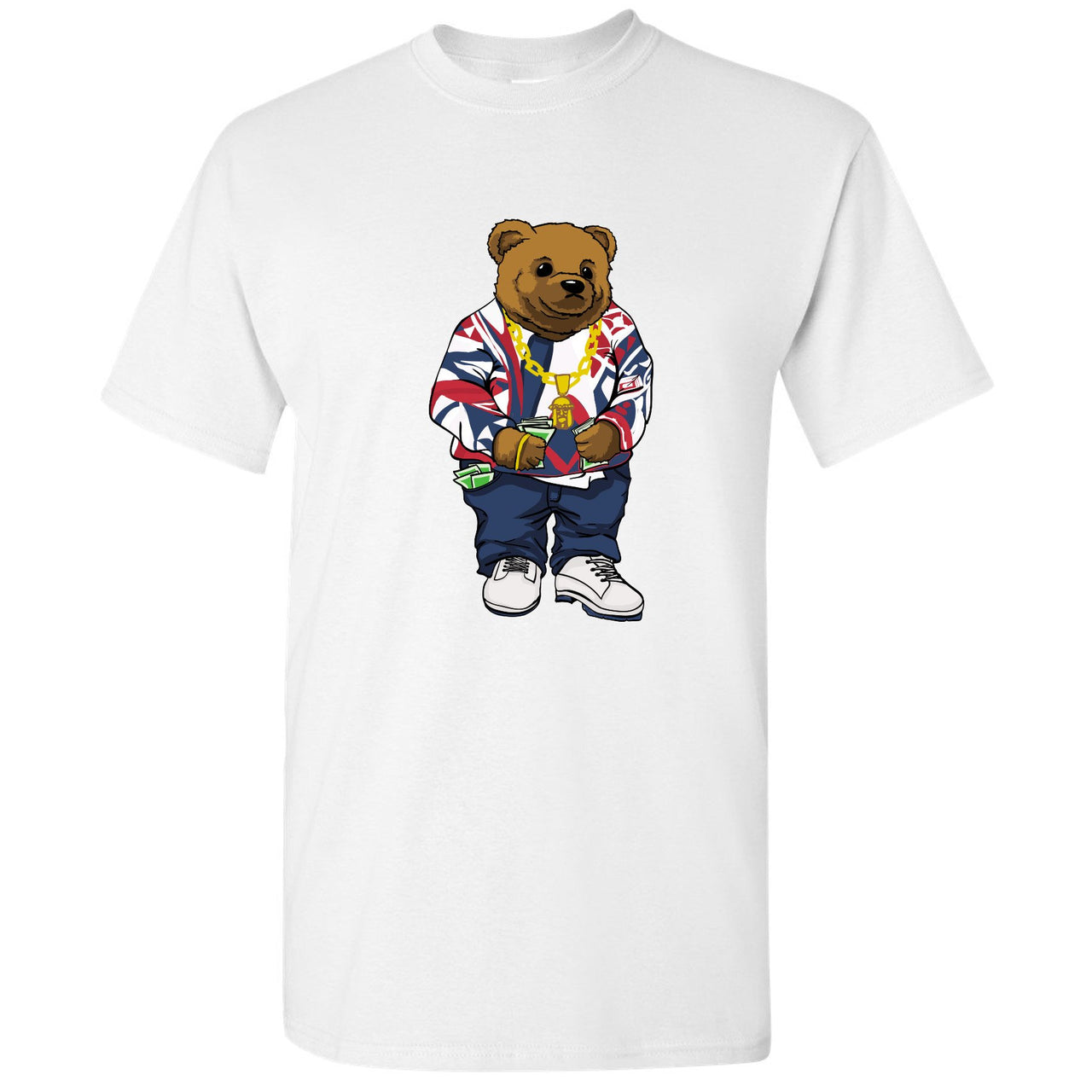 USA One Foams T Shirt | Sweater Bear, White