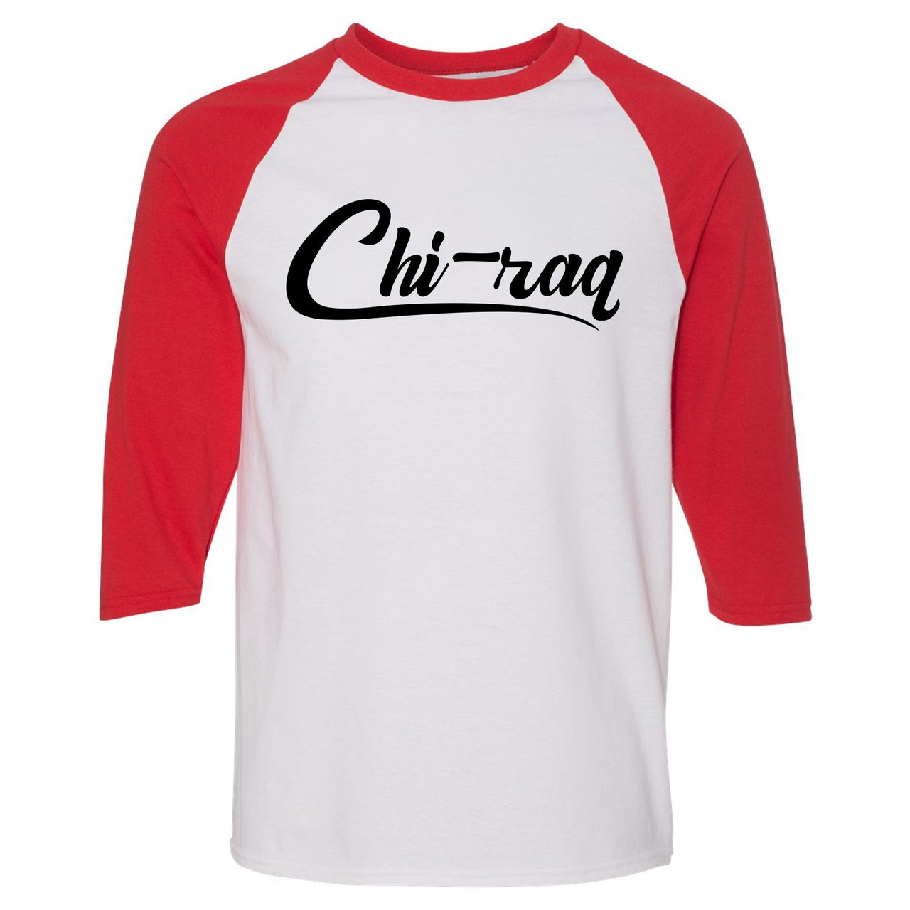 Reflections of a Champion 8s Raglan T Shirt | Chiraq Script, White and Red