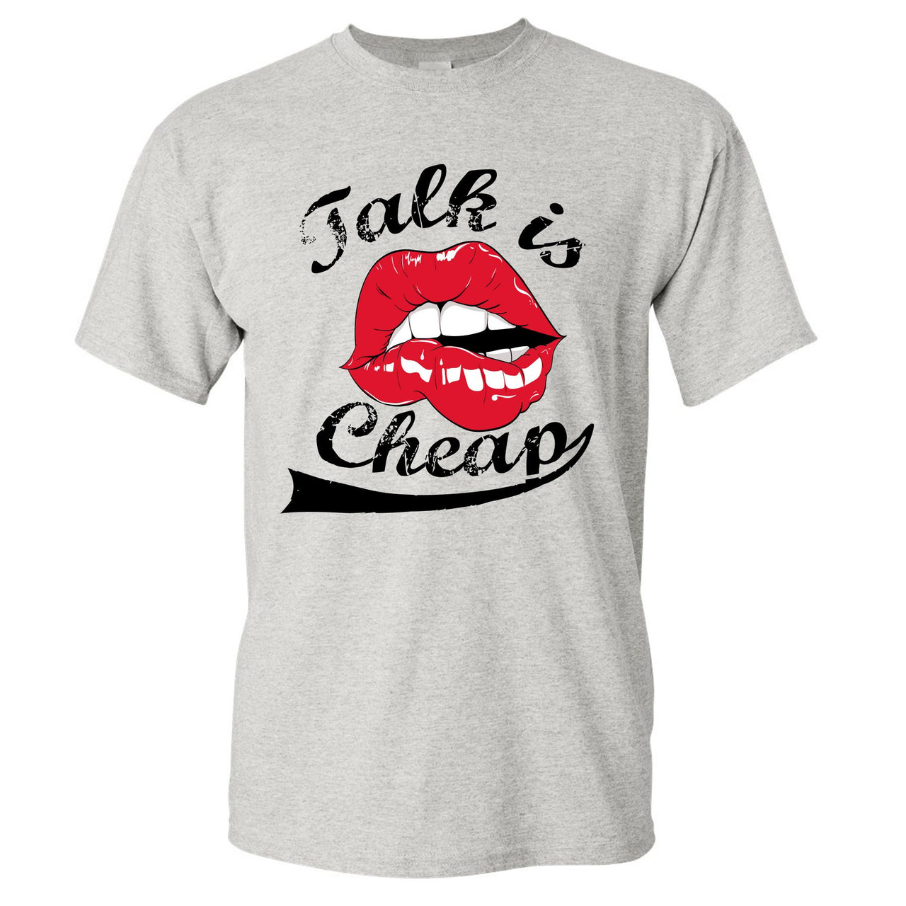 Bred 2019 4s T Shirt | Talking Lips, Gray