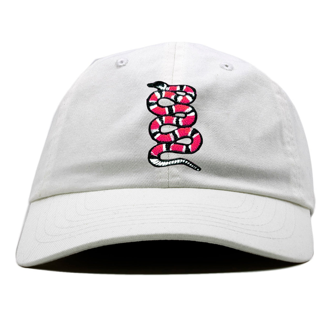 Pink Snakeskin WMNS Low 11s Dad Hat | Coiled Snake, White