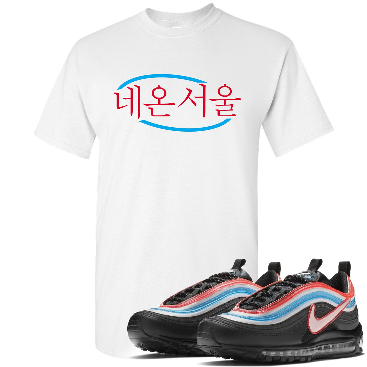 Neon Seoul 97s T Shirt | Seoul in Korean, White