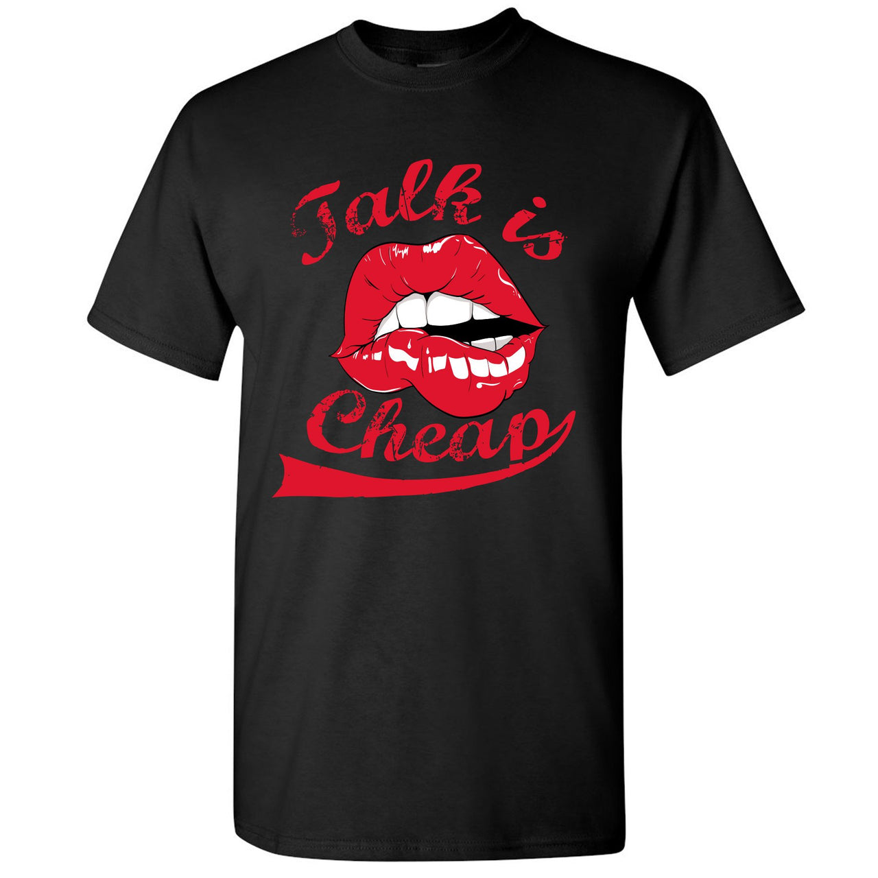 Bred 2019 4s T Shirt | Talking Lips, Black