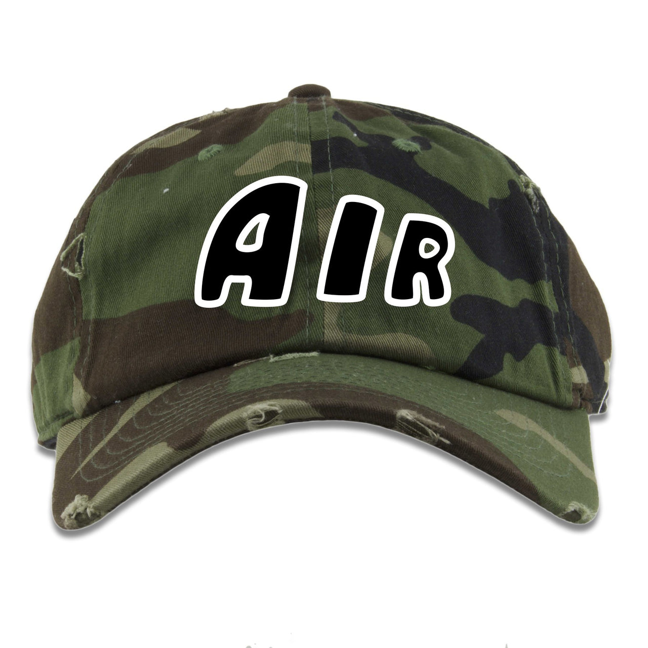 Camo Uptempos Distressed Dad Hat | Air, Camouflage