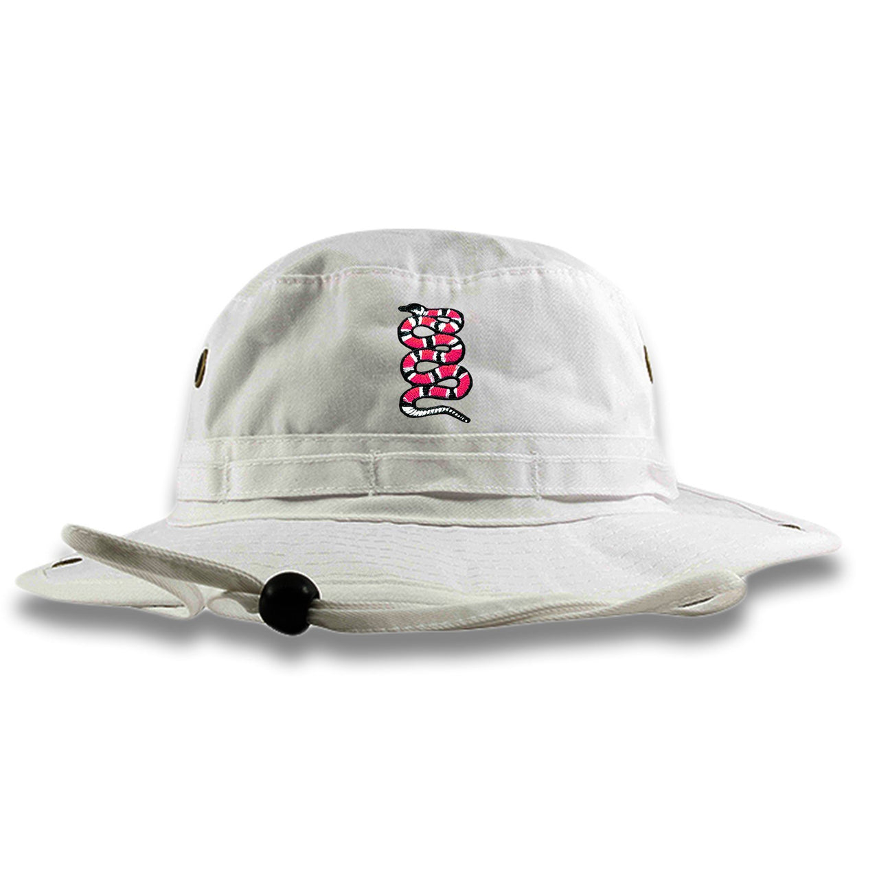 Pink Snakeskin WMNS Low 11s Bucket Hat | Coiled Snake, White