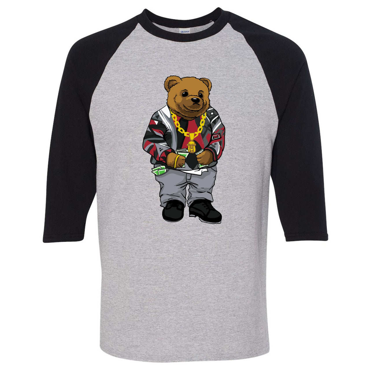 Bred 2019 4s Raglan T Shirt | Sweater Bear, Sports Grey and Black