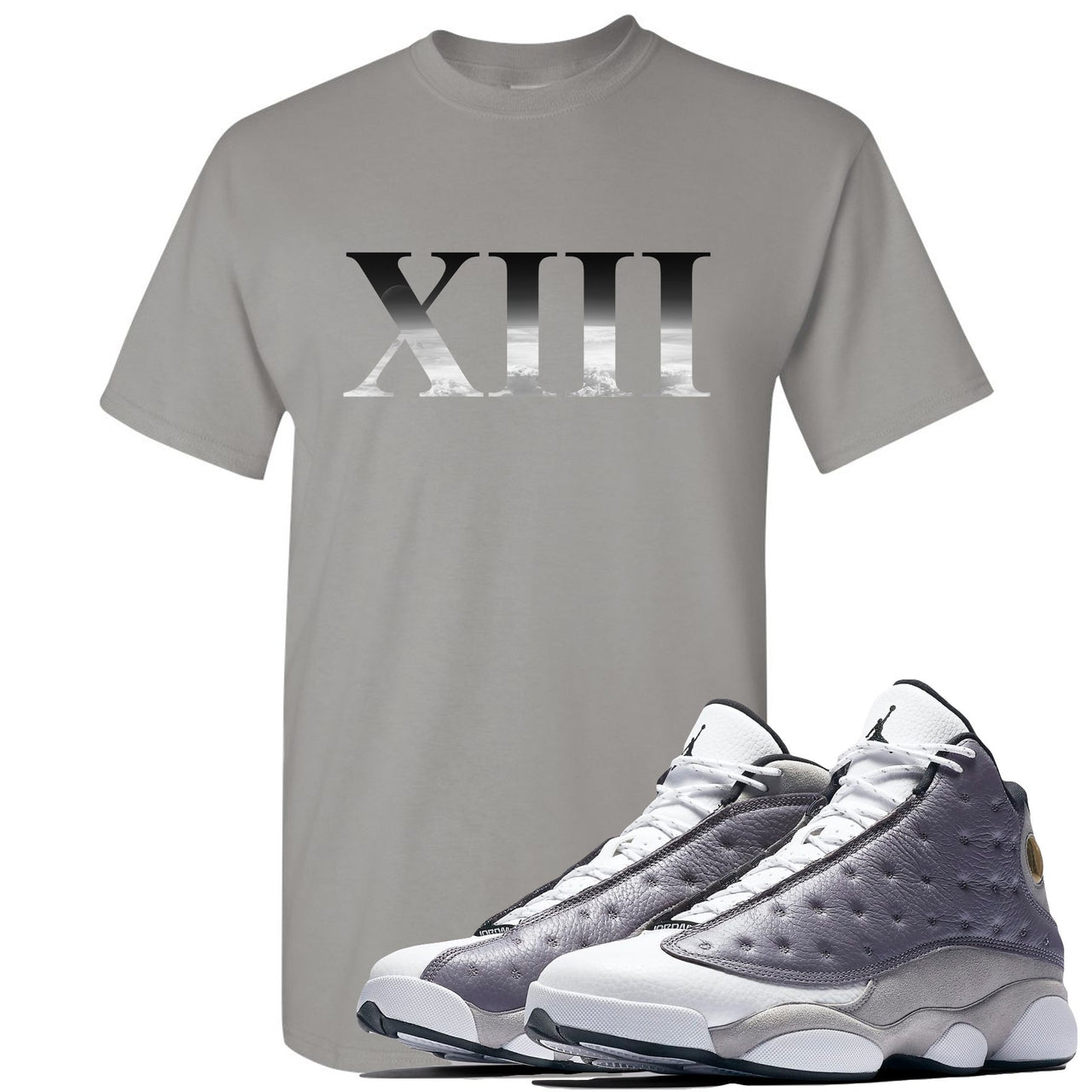 Atmosphere Grey 13s T Shirt | XIII, Light Gray