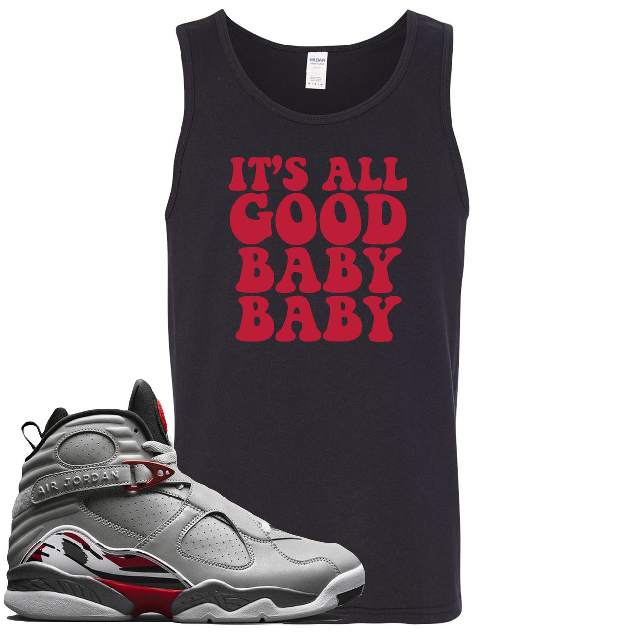 Reflections of a Champion 8s Mens Tank Top | It's All Good Baby Baby, Black