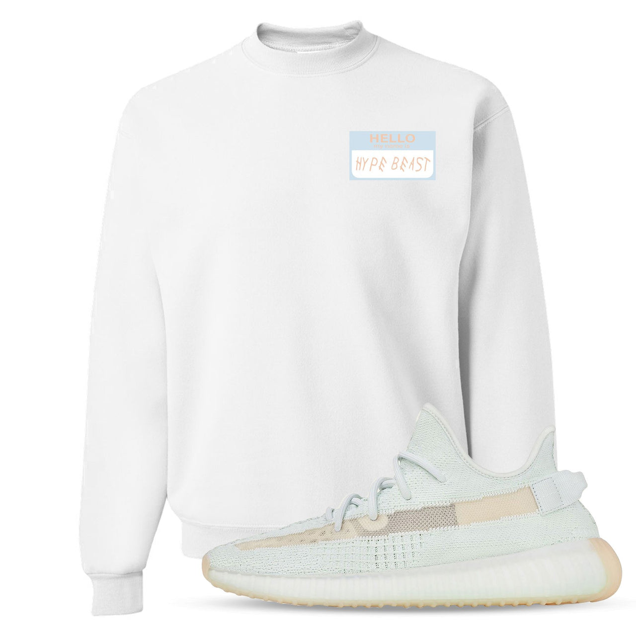 Hyperspace 350s Crewneck Sweater | Hello My Name Is Hype Beast Woe, White