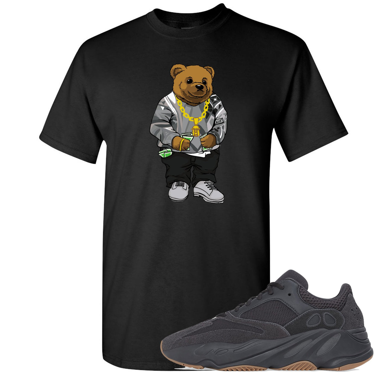 Yeezy Boost 700 Utility Black Sneaker Hook Up Sweater Bear Black T-Shirt