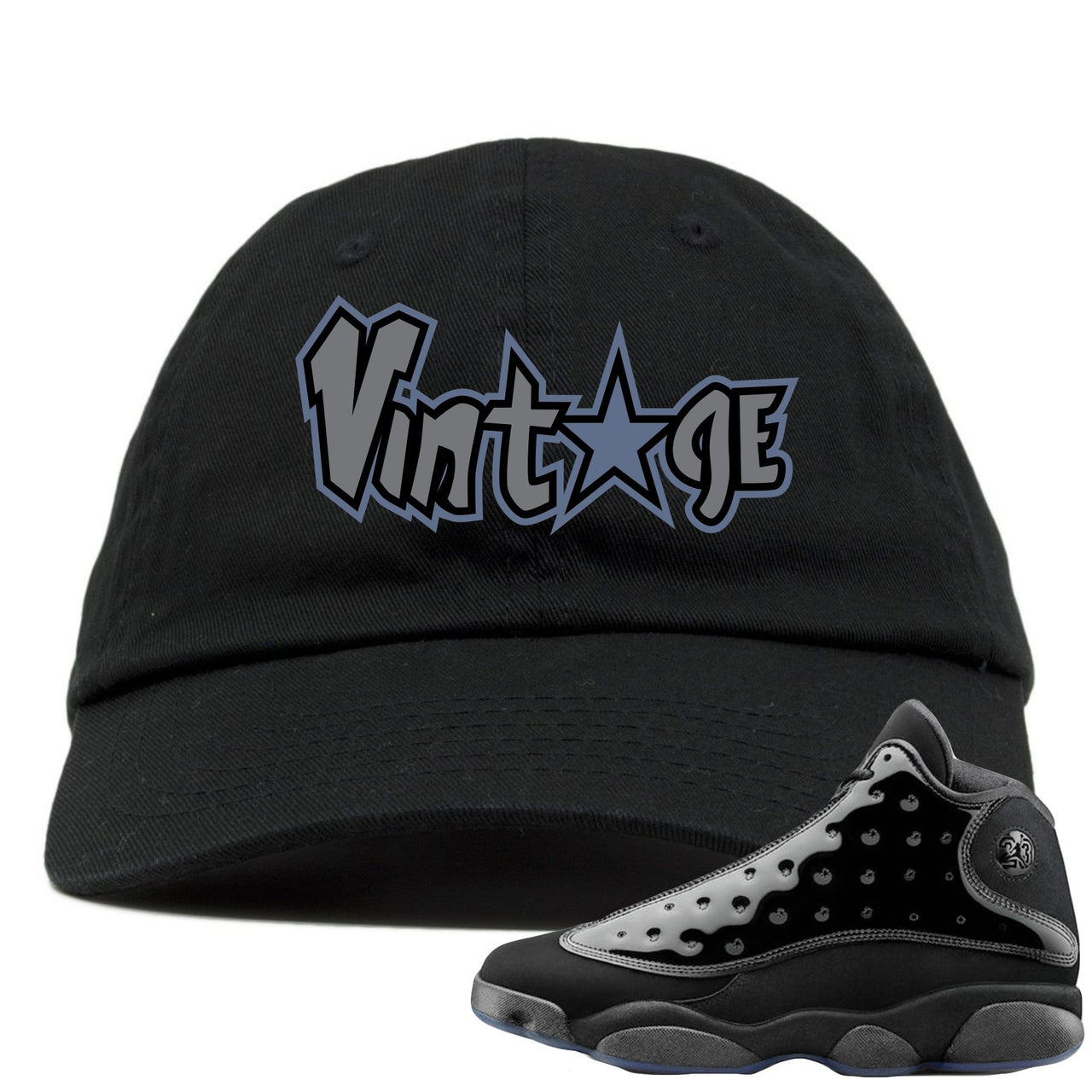Cap and Gown 13s Dad Hat | Vintage Star Logo, Black