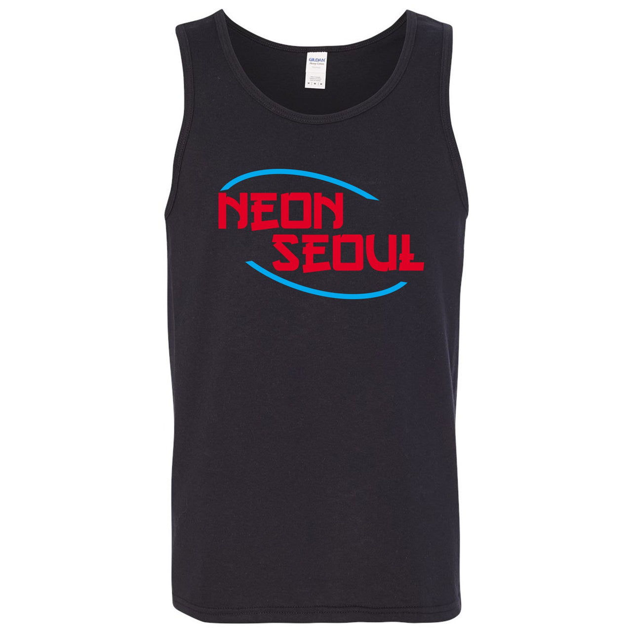 Neon Seoul 97s Mens Tank Top | Seoul in English, Black