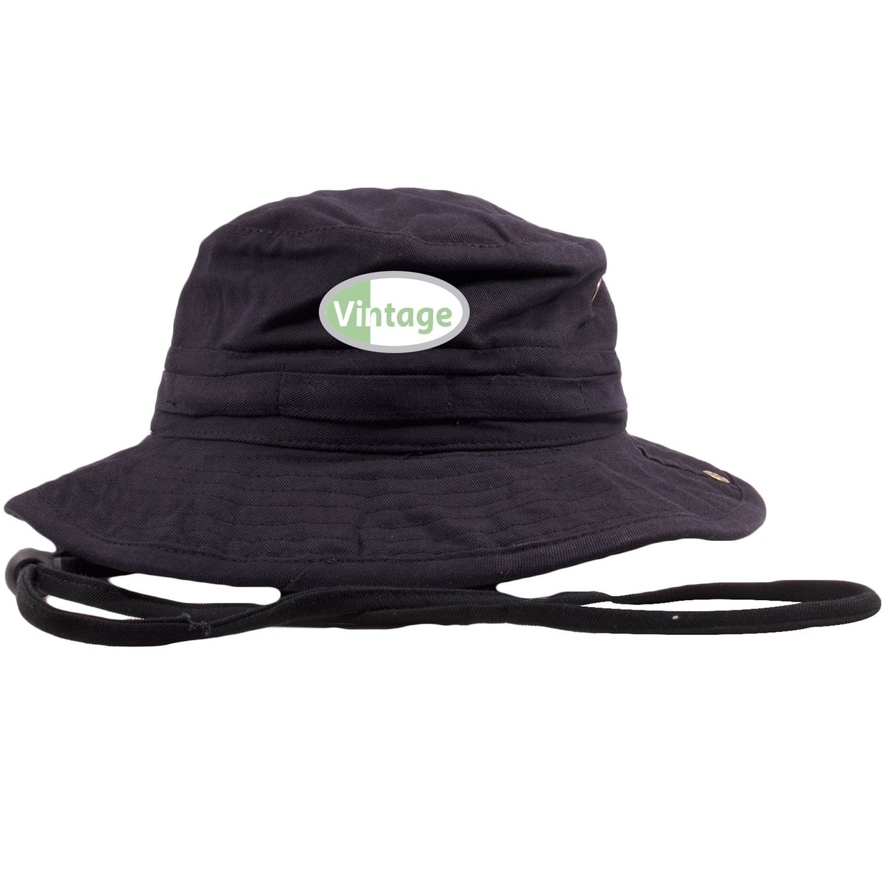 Fresh Mint 95s Bucket Hat | Vintage Oval Logo, Black