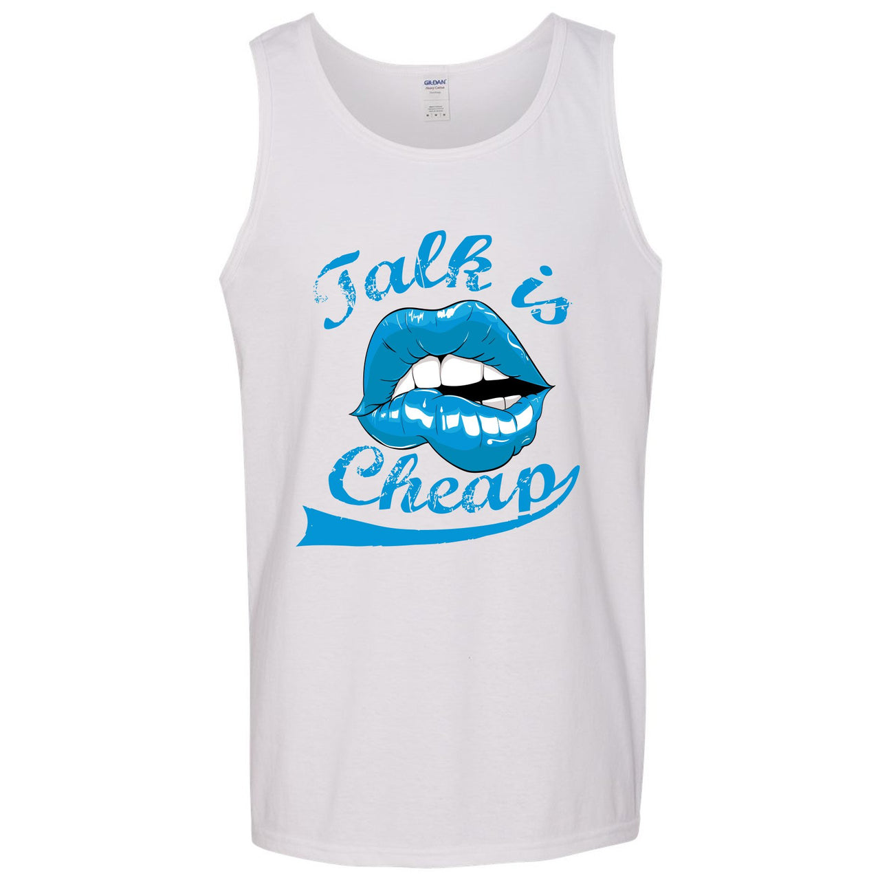 University Blue Blazers Mens Tank Top | Talking Lips, White