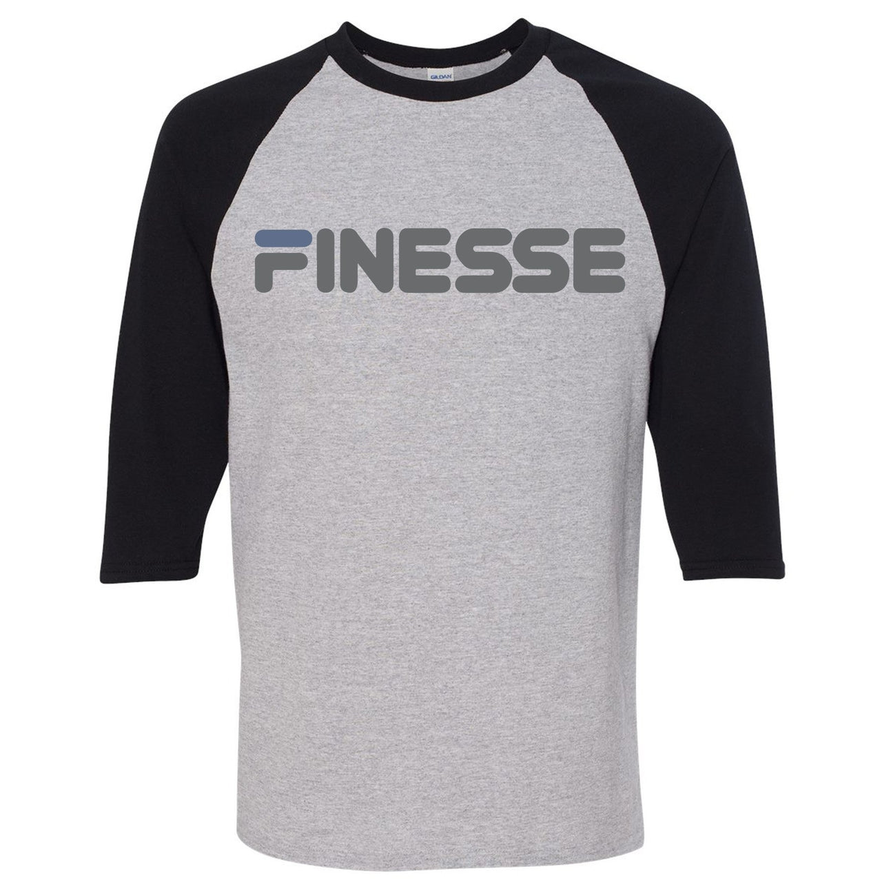 Cap and Gown 13s Raglan T Shirt | Finesse, Black and Sports Grey