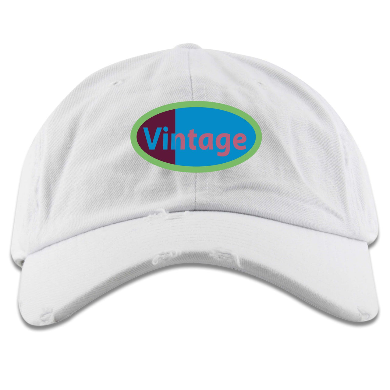 OBJ 720s Distressed Dad Hat | Vintage Logo, White