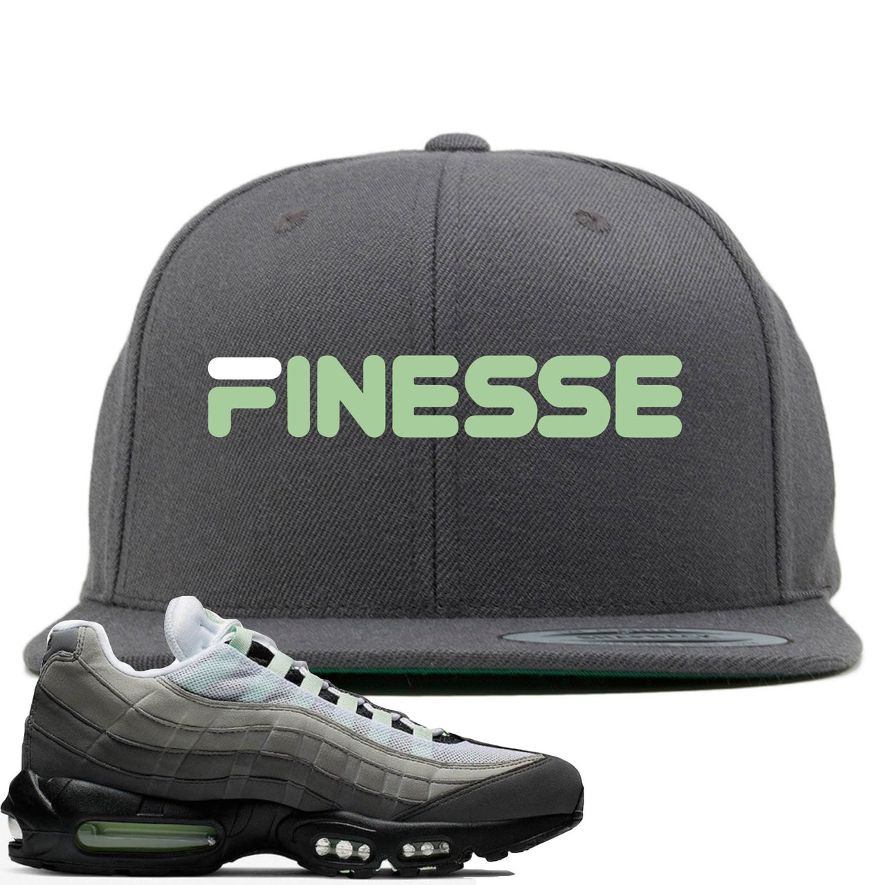 Fresh Mint 95s Snapback | Finesse, Dark Gray