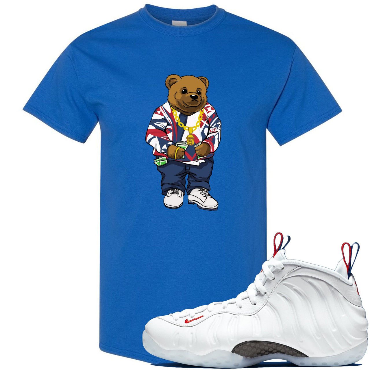 USA One Foams T Shirt | Sweater Bear, Royal Blue