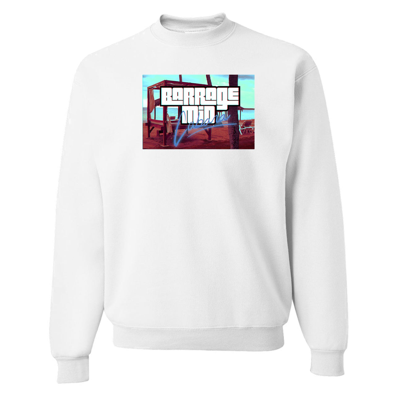Cabana Mid Barrages Crewneck Sweatshirt | Cabana, White