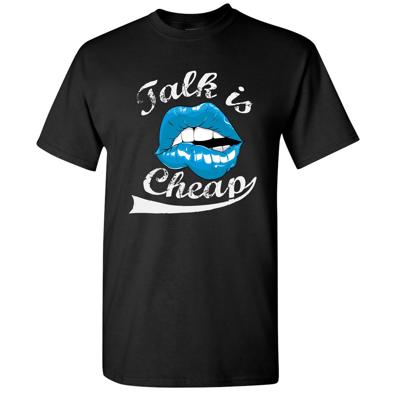 University Blue Blazers T Shirt | Talking Lips, Black