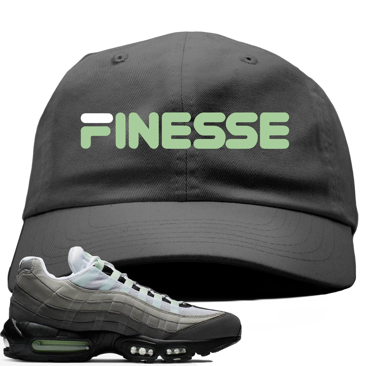 Fresh Mint 95s Dad Hat | Finesse, Dark Gray