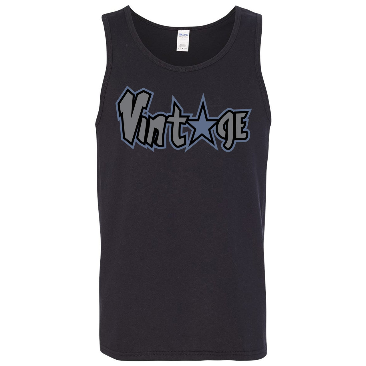 Cap and Gown 13s Mens Tank Top | Vintage Star Logo, Black
