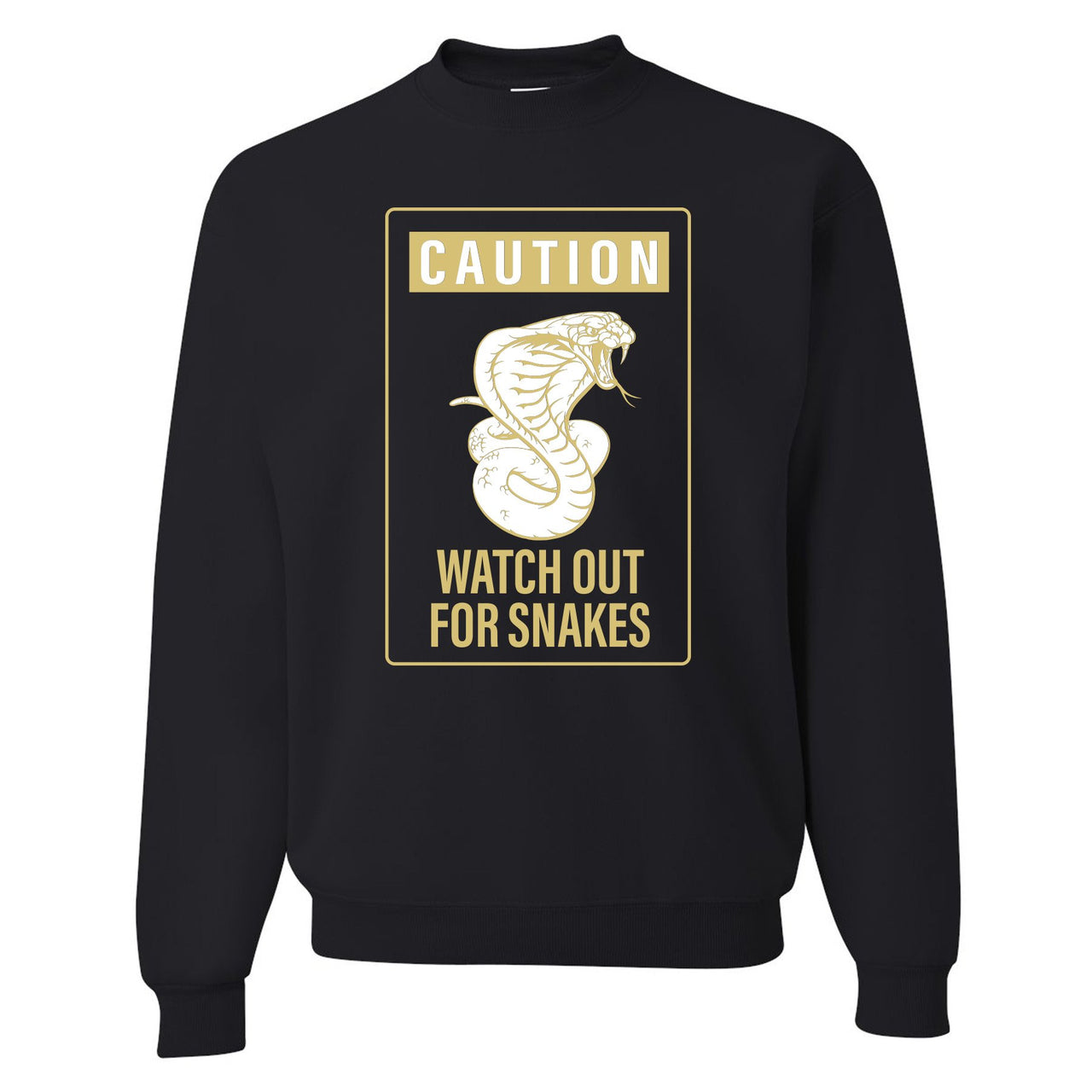 Reptile WMNS 12s Crewneck Sweatshirt | Caution Snake, Black