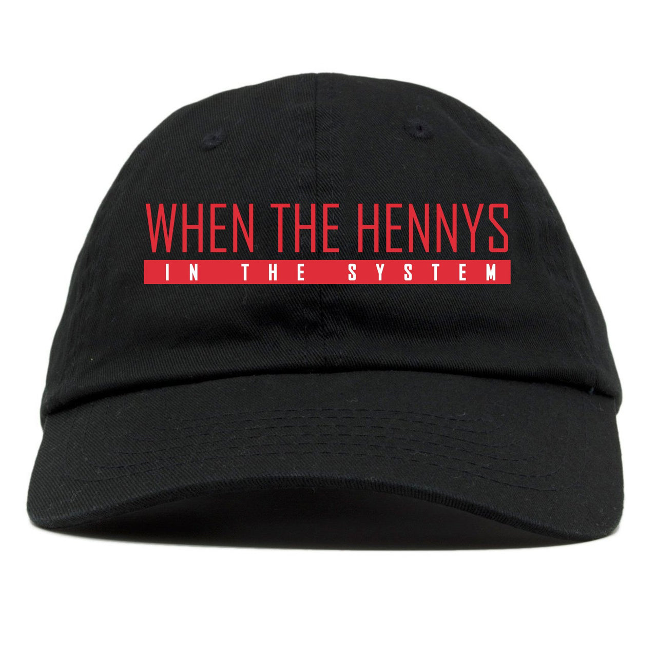 Bred 2019 4s Dad Hat | When the Hennys, Black