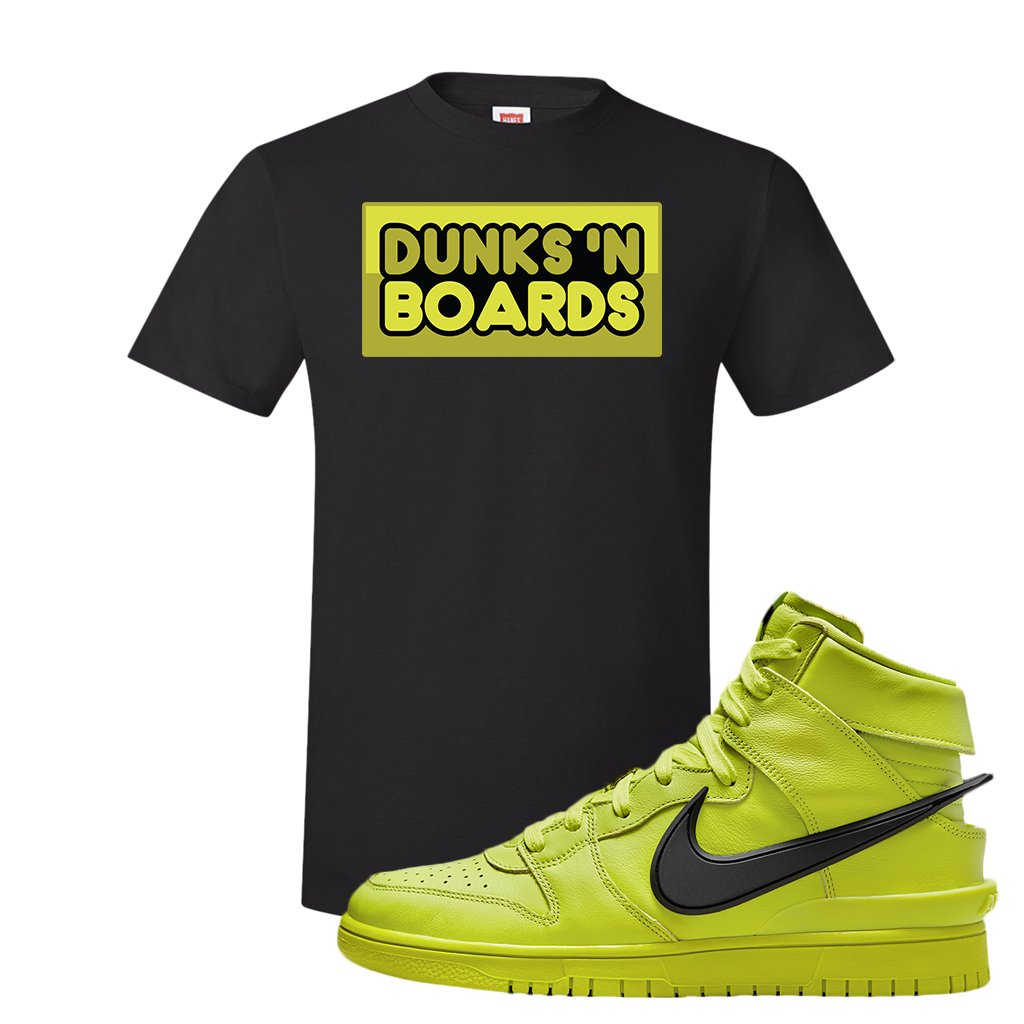 Atomic Green High Dunks T Shirt | Dunks N Boards, Black