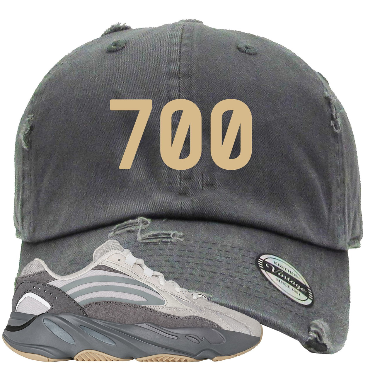 Tephra v2 700s Distressed Dad Hat | 700, Dark Gray