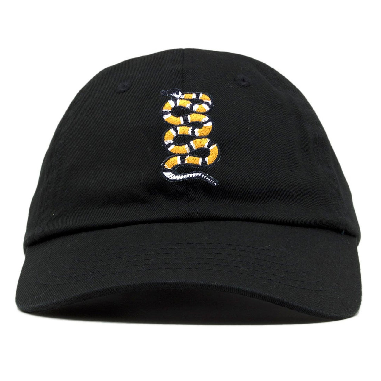 Reptile WMNS 12s Dad Hat | Coiled Snake, Black