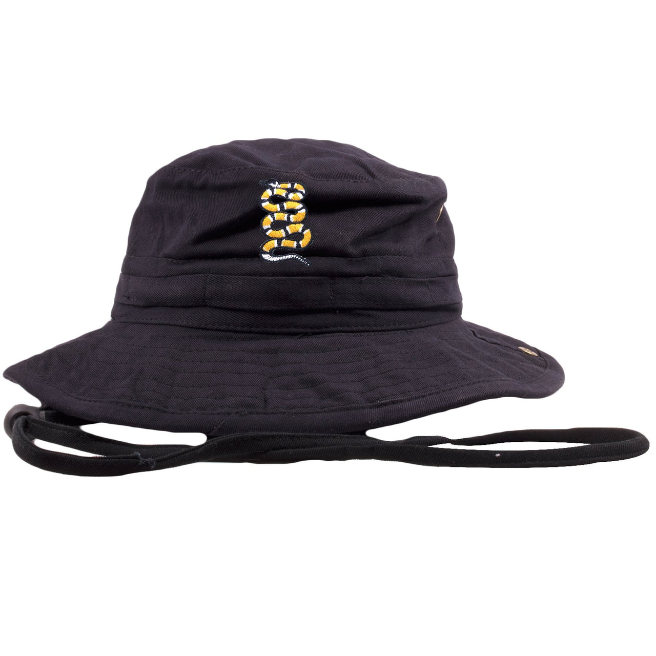Reptile WMNS 12s Bucket Hat | Coiled Snake, Black