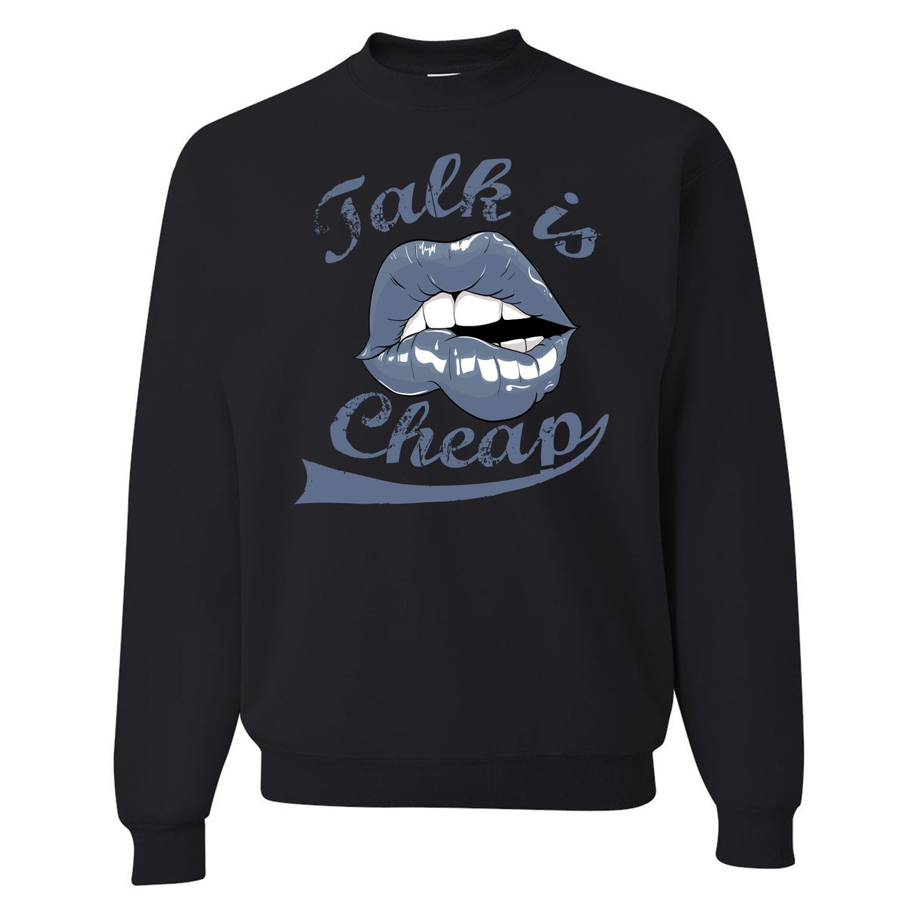 Cap and Gown 13s Crewneck Sweatshirt | Talking Lips, Black
