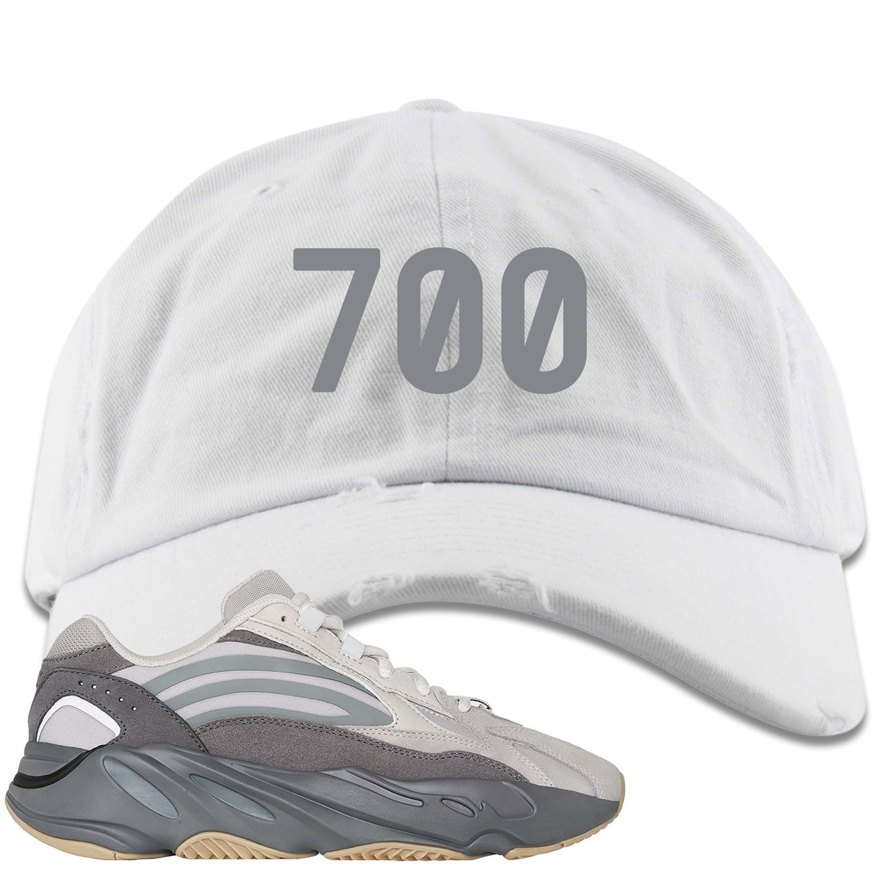 Tephra v2 700s Distressed Dad Hat | 700, White