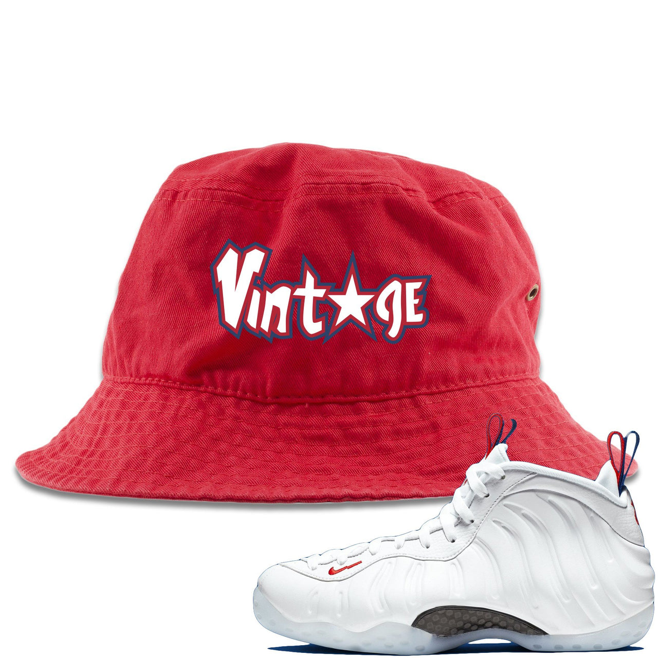 USA One Foams Bucket Hat | Vintage Star, Red