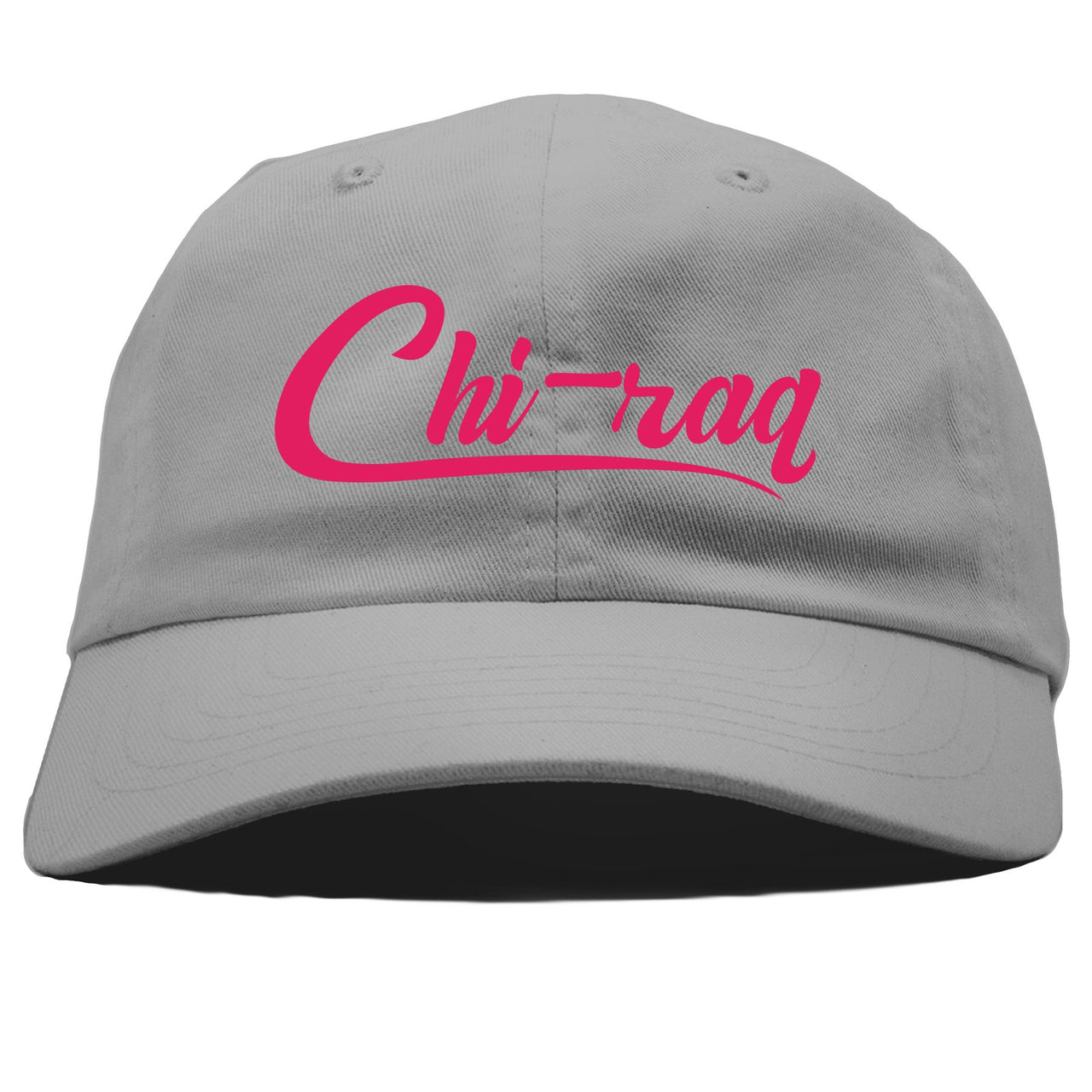 Grey Pink 12s Dad Hat | Chiraq, Light Grey