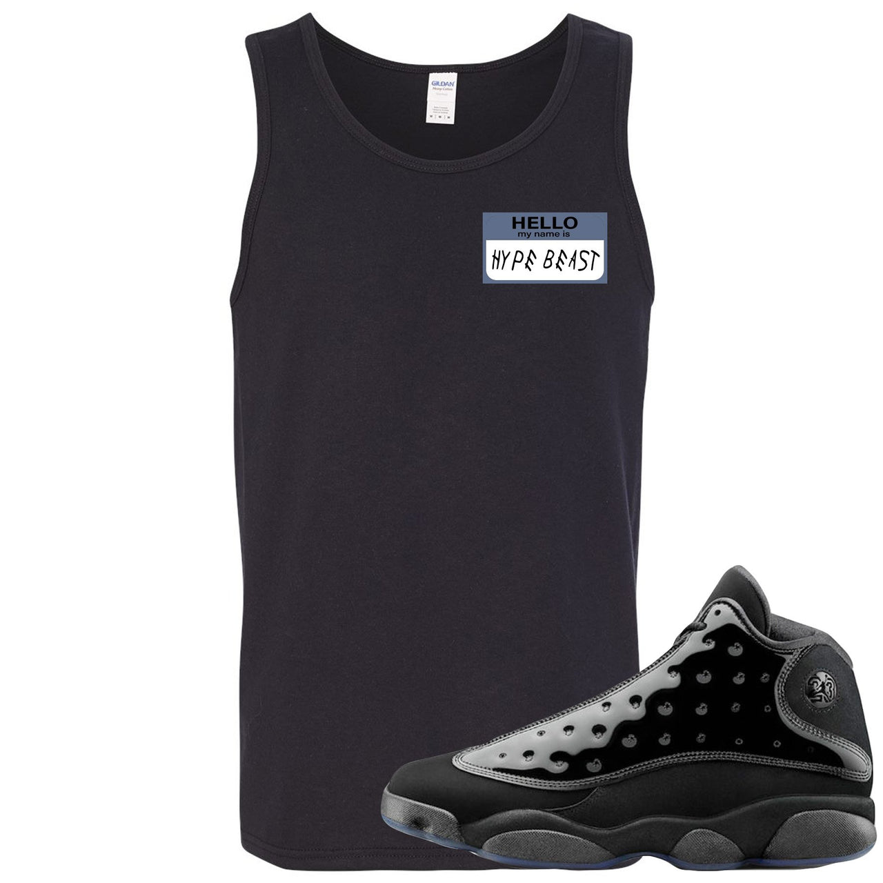 Cap and Gown 13s Mens Tank Top | Hello My Name is Hype Beast Woe Style, Black