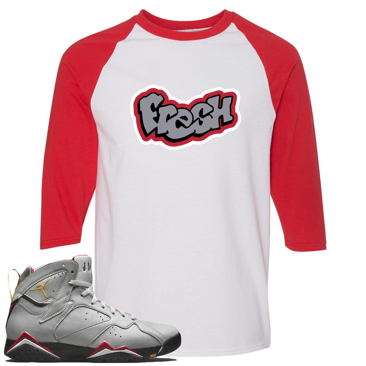 Reflections of a Champion 7s Raglan T Shirt | Fresh Logo, White and Red