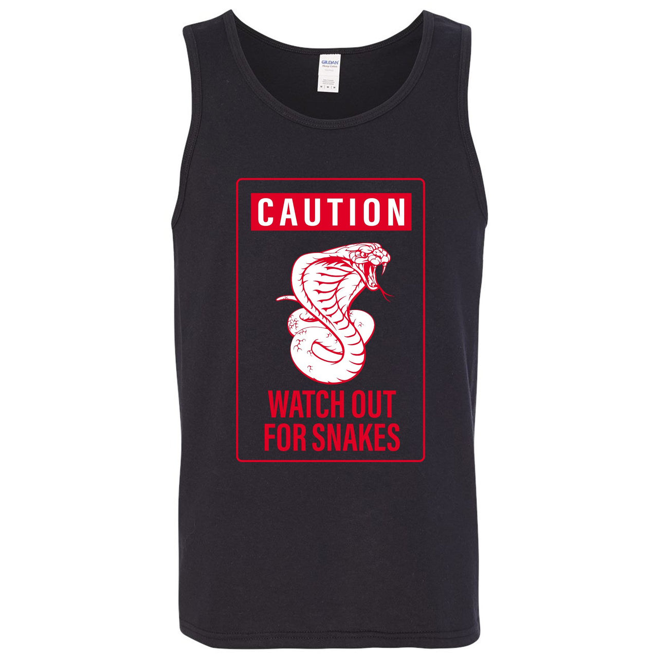 Snakeskin Foam Ones Mens Tank Top | Caution Snake, Black