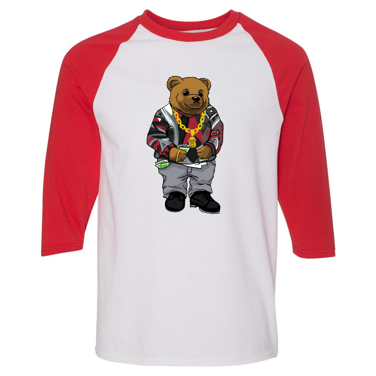 Reflections of a Champion 8s Raglan T Shirt | Sweater Bear, White and Red