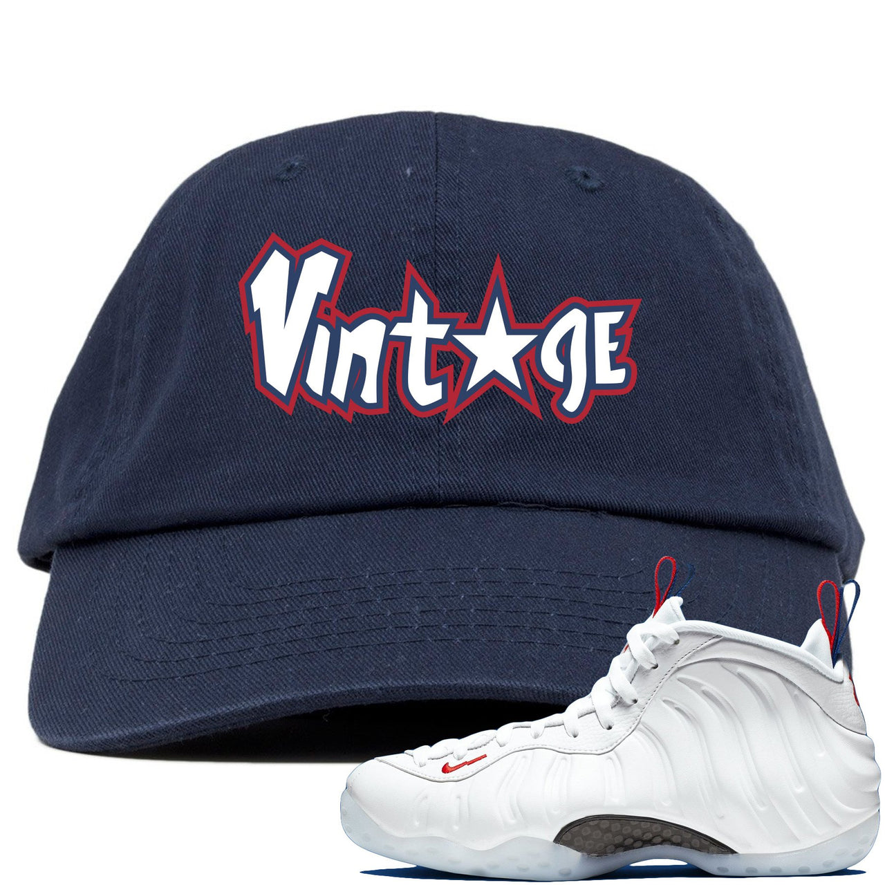 USA One Foams Dad Hat | Vintage Star, Navy