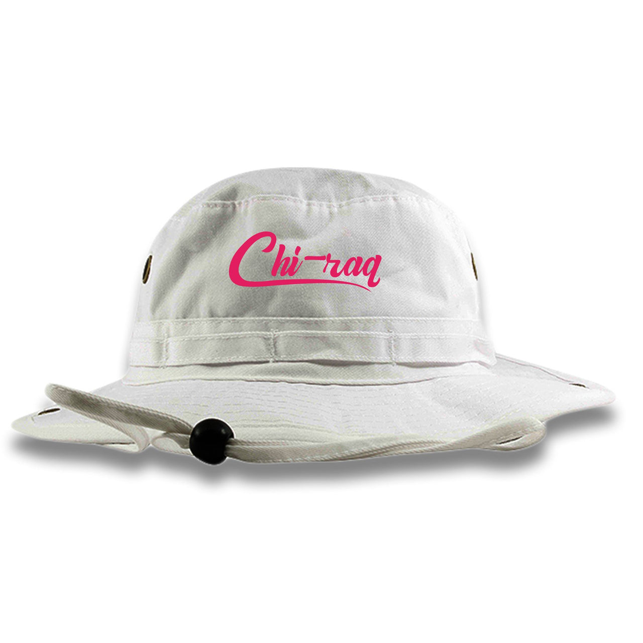 Grey Pink 12s Bucket Hat | Chiraq, White