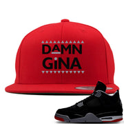 This red and black hat will match great with your Air Jordan 4 Bred shoes