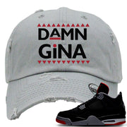 This grey and black dad hat will match great with your Air Jordan 4 Bred shoes