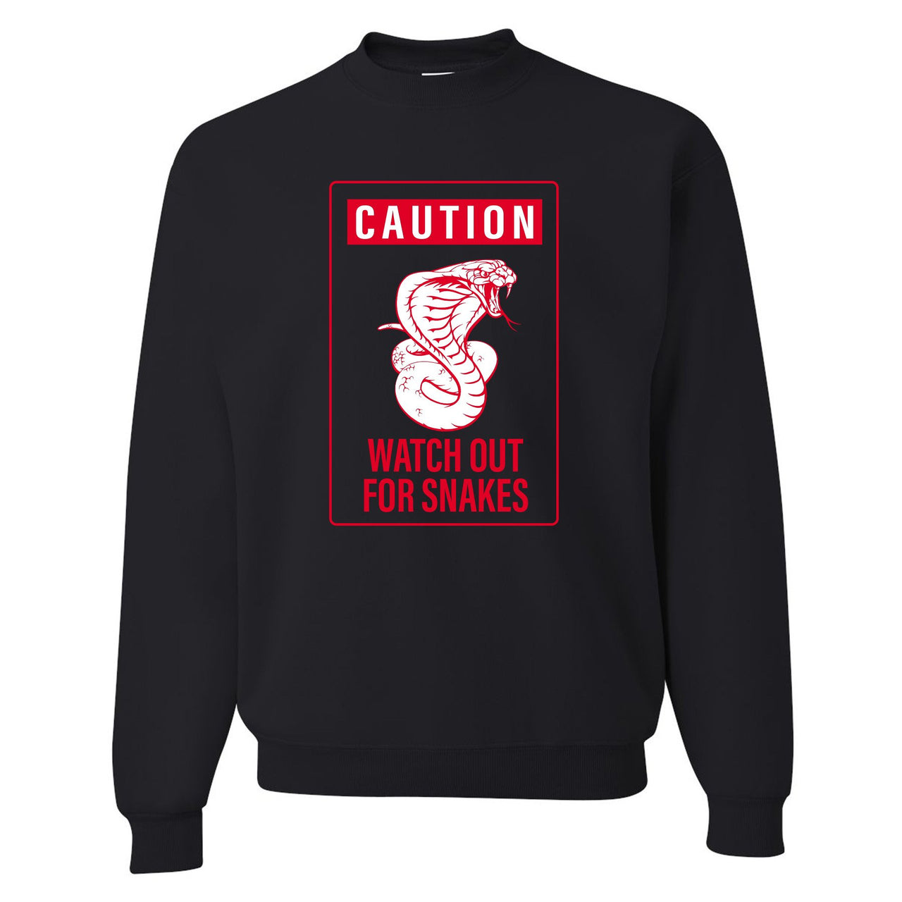 Snakeskin Foam Ones Crewneck Sweatshirt | Caution Snake, Black
