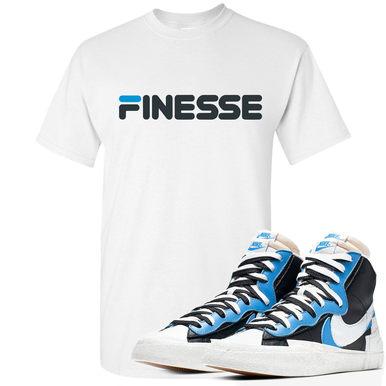 University Blue Blazers T Shirt | Finesse, White