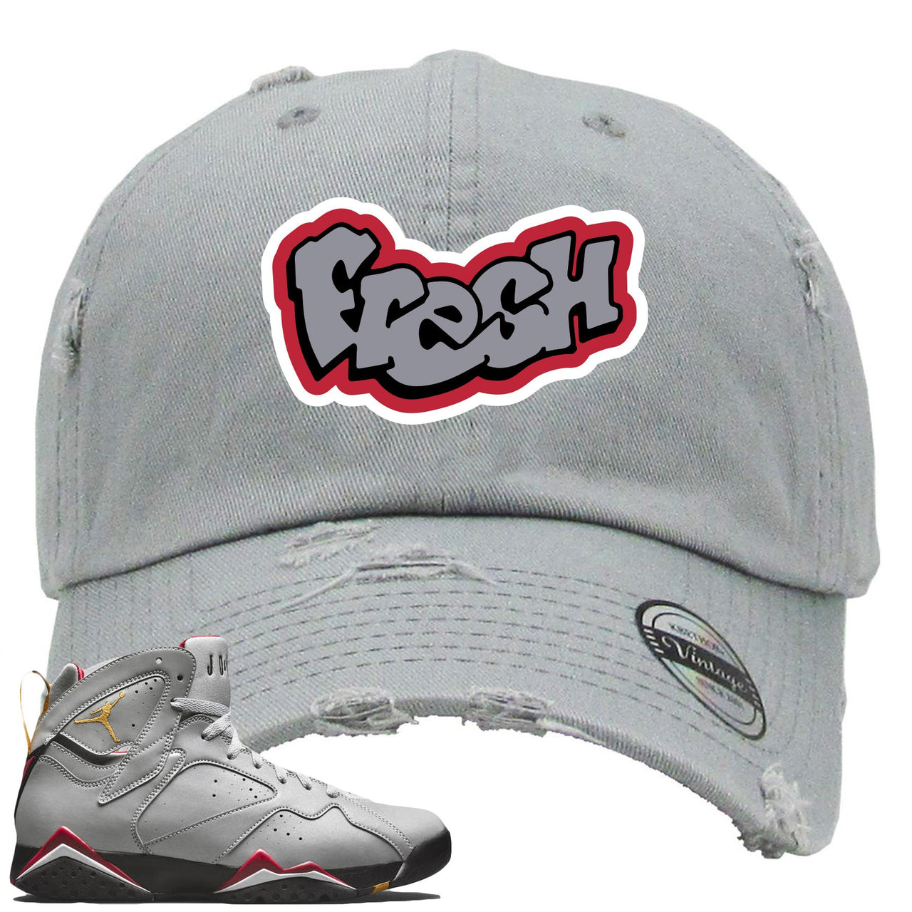 Reflections of a Champion 7s Distressed Dad Hat | Fresh Logo, Gray