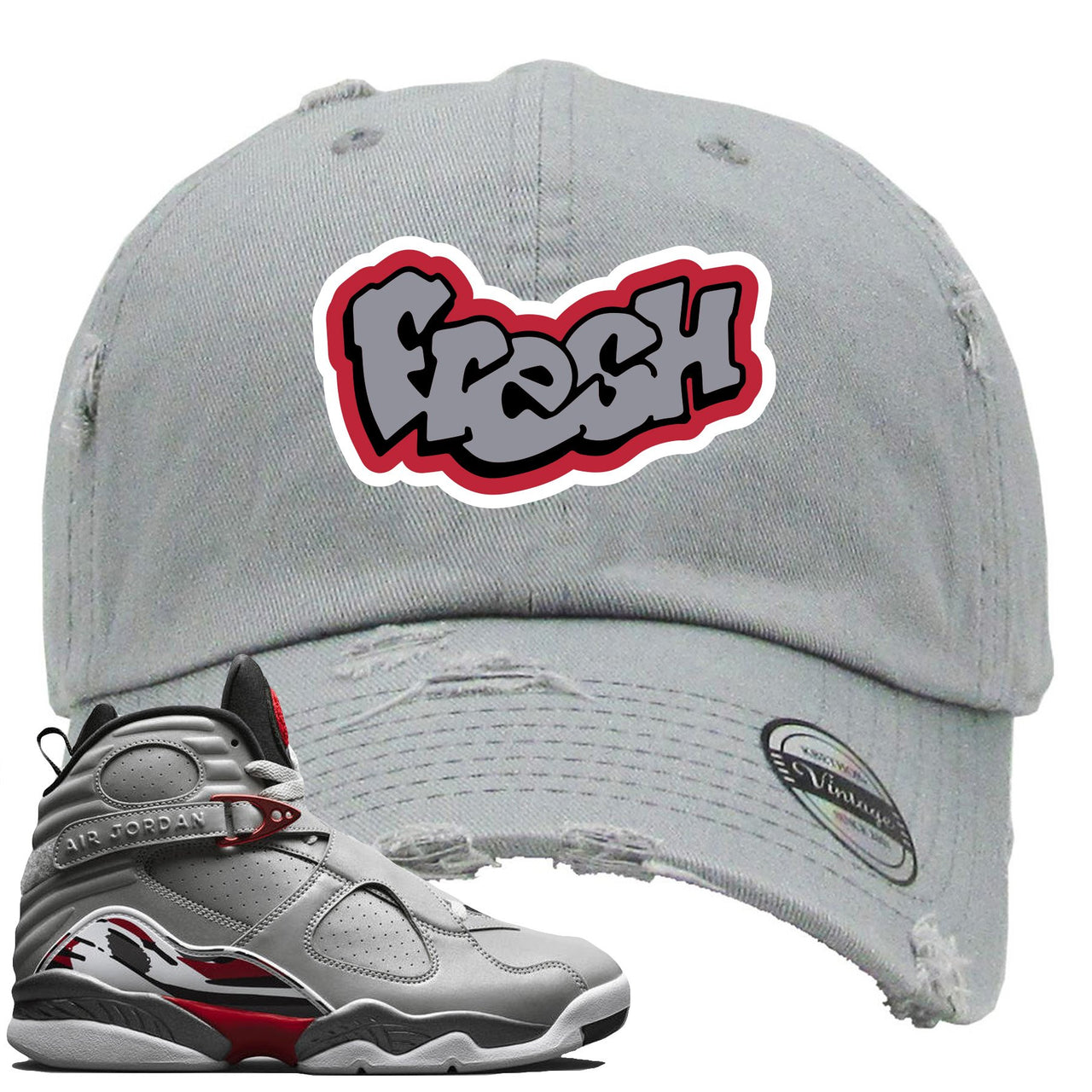Reflections of a Champion 8s Distressed Dad Hat | Fresh Logo, Gray
